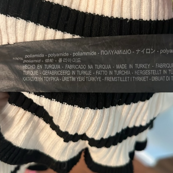 Zara Knit black and ivory dress ! Day to evening ! EUC - Picture 4 of 4